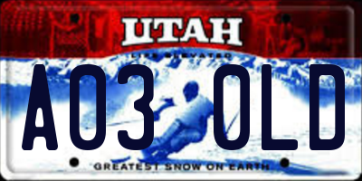 UT license plate A030LD
