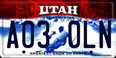UT license plate A030LN