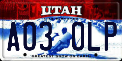 UT license plate A030LP