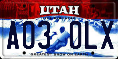 UT license plate A030LX