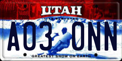 UT license plate A030NN