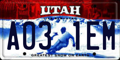 UT license plate A031EM