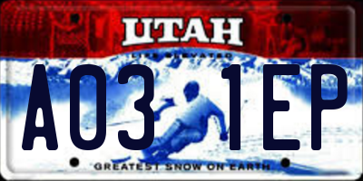 UT license plate A031EP
