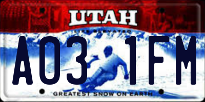 UT license plate A031FM