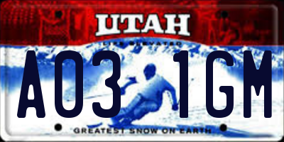 UT license plate A031GM