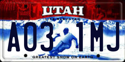 UT license plate A031MJ