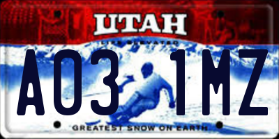 UT license plate A031MZ
