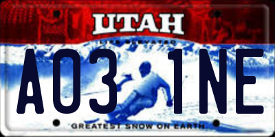 UT license plate A031NE