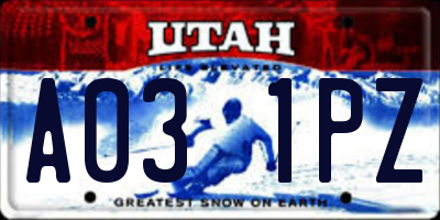 UT license plate A031PZ