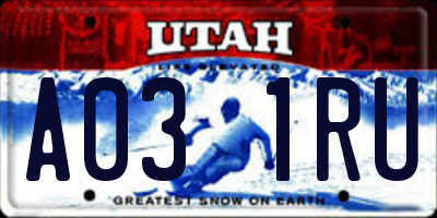 UT license plate A031RU