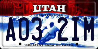 UT license plate A032IM