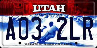 UT license plate A032LR