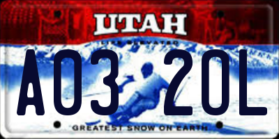 UT license plate A032OL