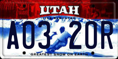 UT license plate A032OR