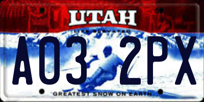 UT license plate A032PX