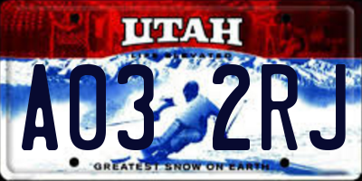 UT license plate A032RJ