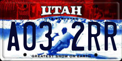 UT license plate A032RR