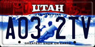 UT license plate A032TV