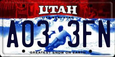 UT license plate A033FN