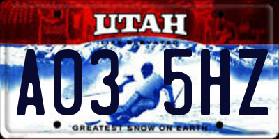 UT license plate A035HZ