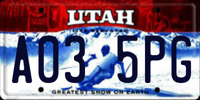 UT license plate A035PG