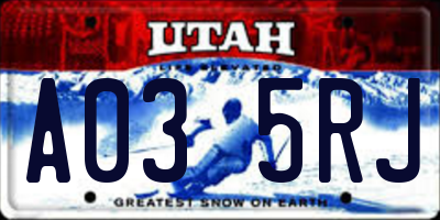 UT license plate A035RJ