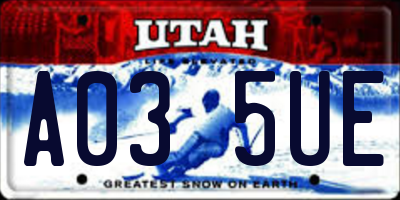 UT license plate A035UE