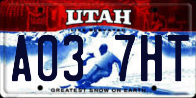 UT license plate A037HT