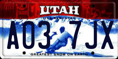 UT license plate A037JX