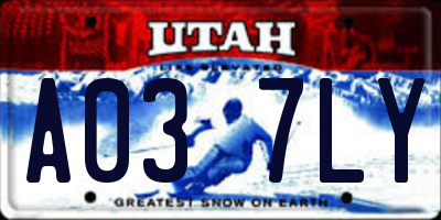 UT license plate A037LY