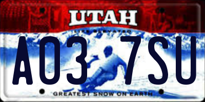 UT license plate A037SU