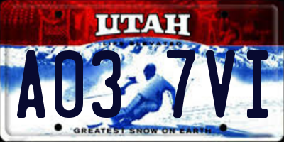 UT license plate A037VI