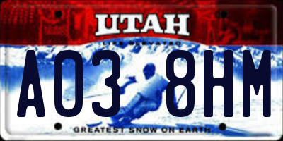 UT license plate A038HM