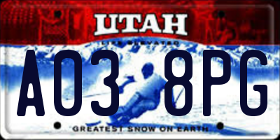 UT license plate A038PG