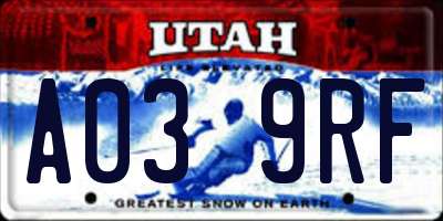 UT license plate A039RF