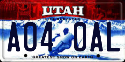UT license plate A040AL