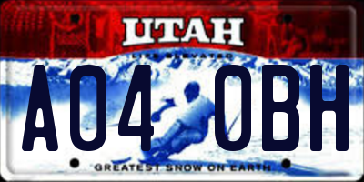 UT license plate A040BH