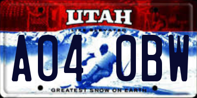 UT license plate A040BW