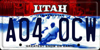 UT license plate A040CW