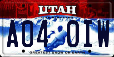 UT license plate A040IW