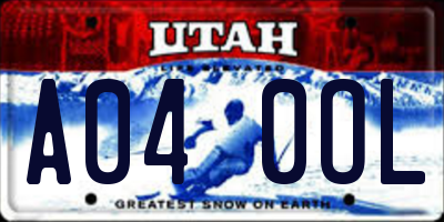 UT license plate A040OL