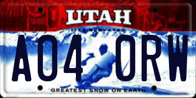 UT license plate A040RW