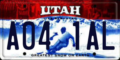 UT license plate A041AL