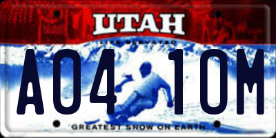 UT license plate A041OM