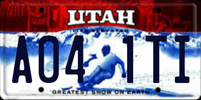 UT license plate A041TI