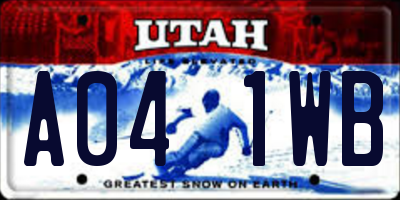 UT license plate A041WB