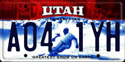 UT license plate A041YH