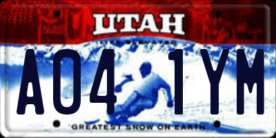 UT license plate A041YM