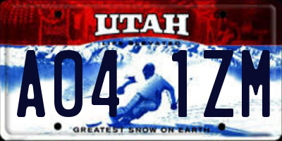 UT license plate A041ZM