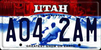 UT license plate A042AM